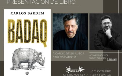Presentación del libro BADAQ con su autor Carlos Bardem acompañado por Oscar Allende de El Faradio